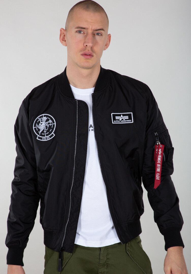 

Куртка Alpha Industries MA-1 TT Glow In The Dark, черная, Черный