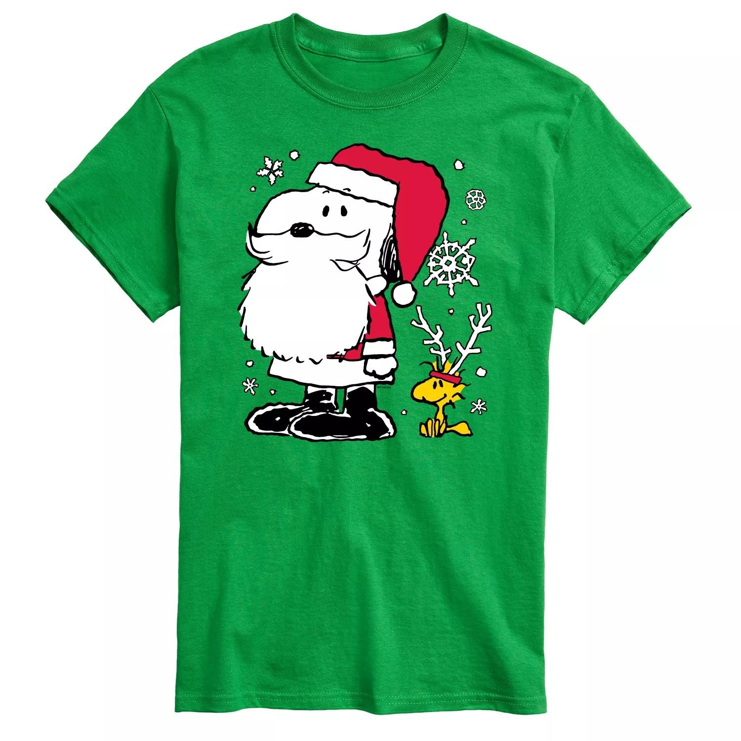 

Футболка Big & Tall Peanuts Santa Reindeer License, зеленый