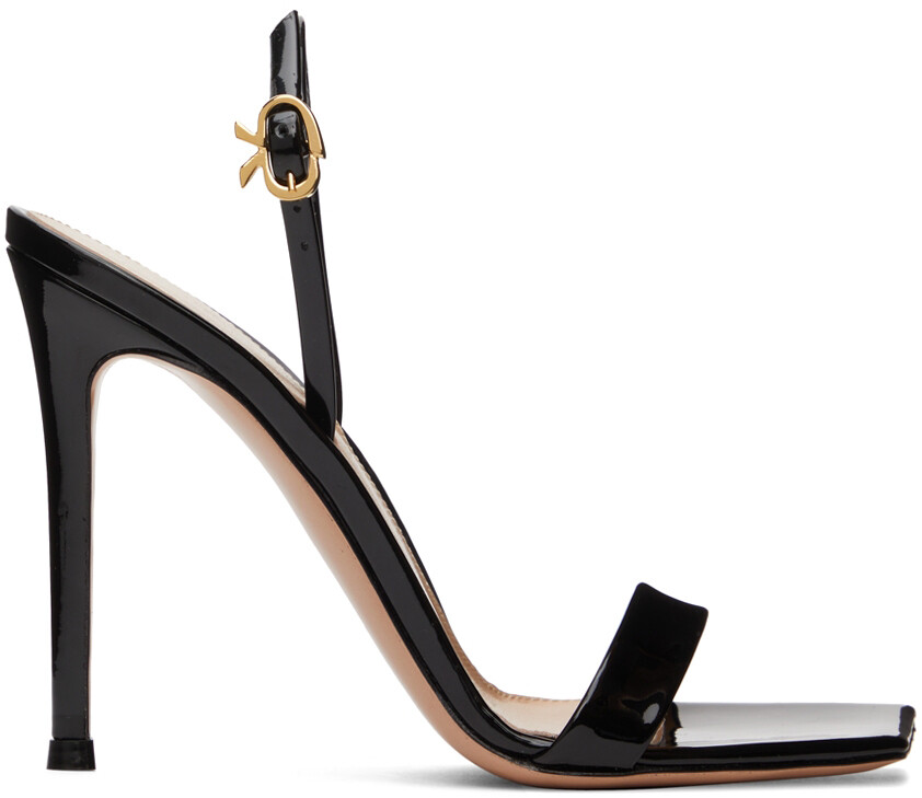 

Черные босоножки на каблуке Ribbon 105 Gianvito Rossi