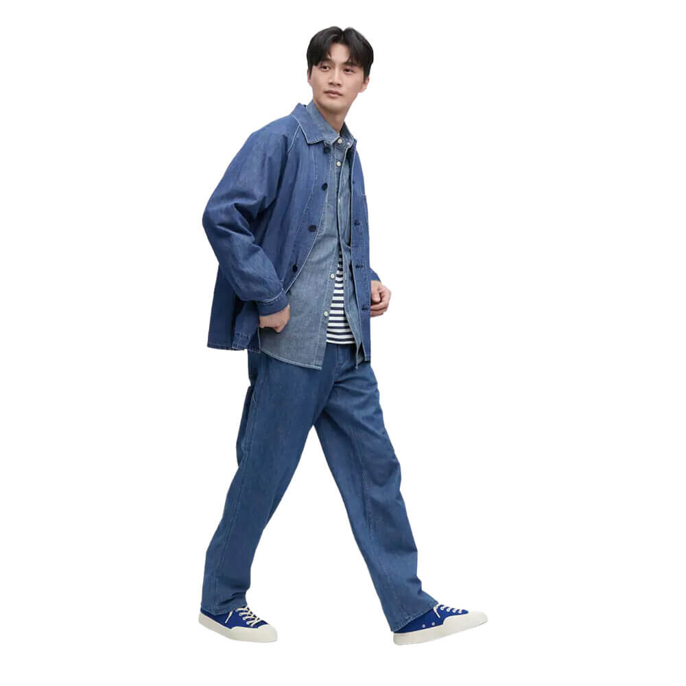 

Брюки Uniqlo Cotton Linen Blend Work, синий