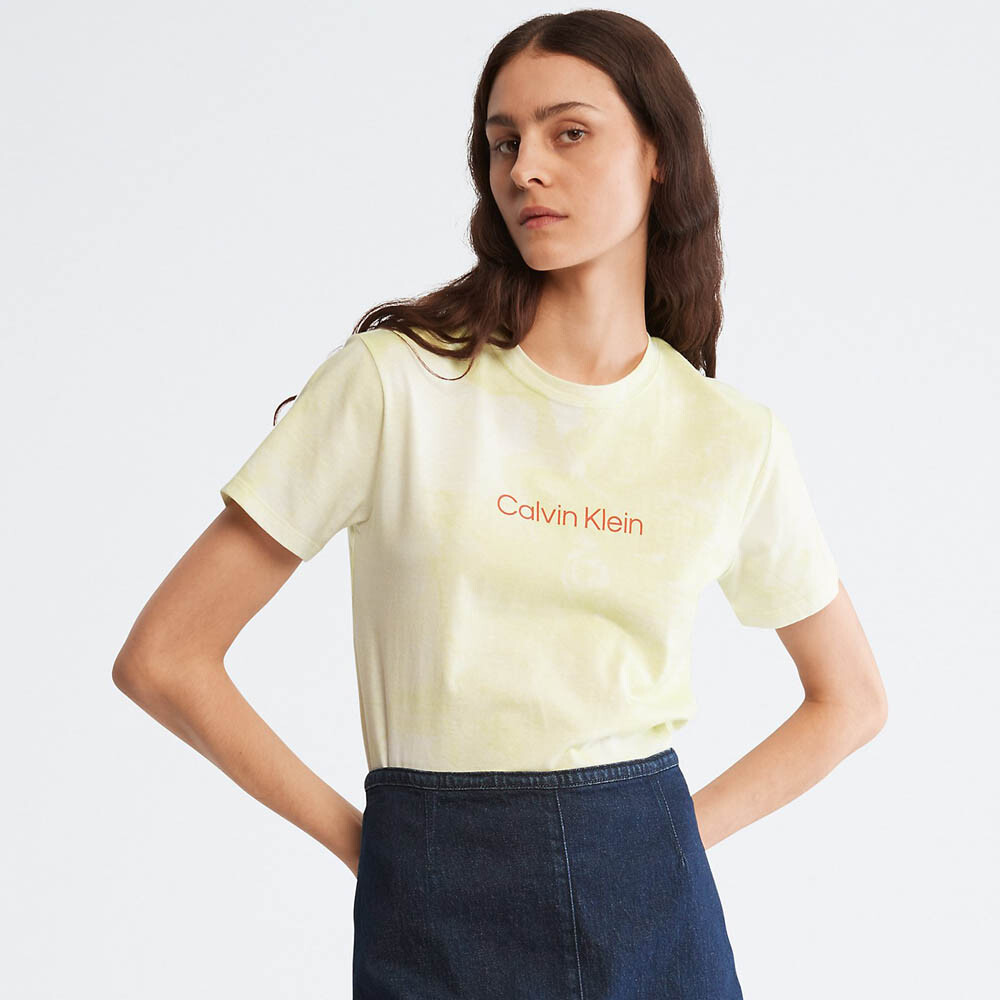 

Футболка Calvin Klein Marble Graphic Crewneck, лимонно-желтый