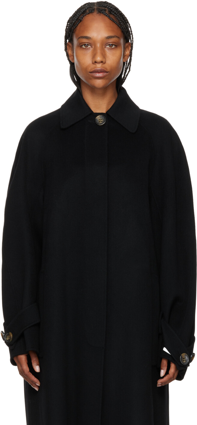 

Черное пальто с начесом Sportmax