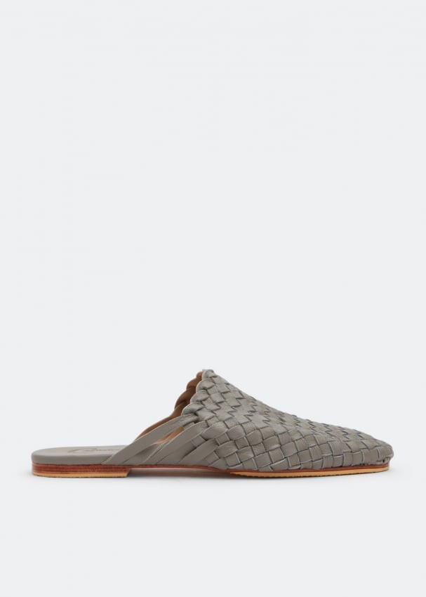 

Слиперы CECILEHOB Handwoven leather slippers, серый
