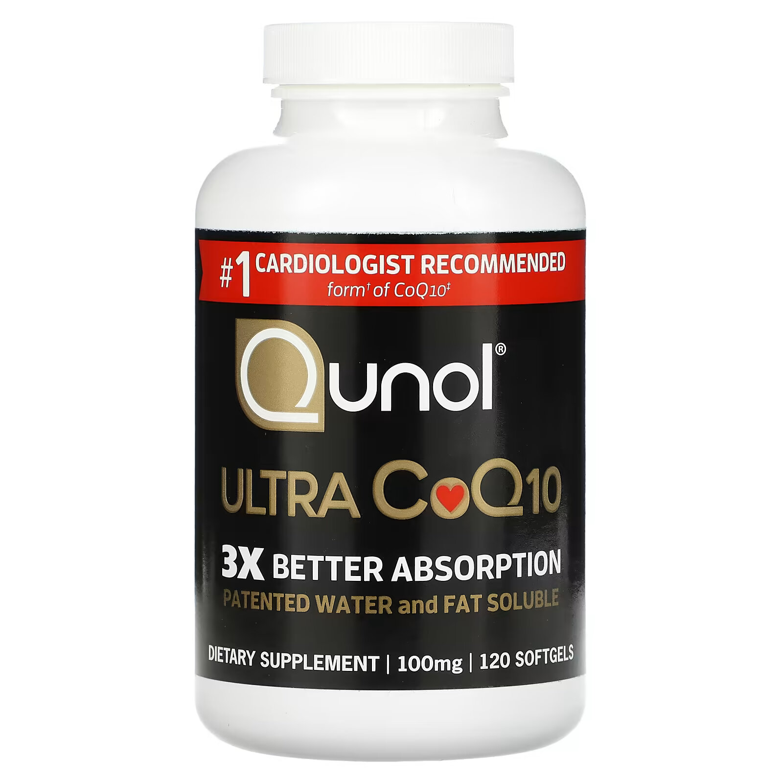 цена Qunol, Ultra CoQ10, 100 ml, 120 Softgels