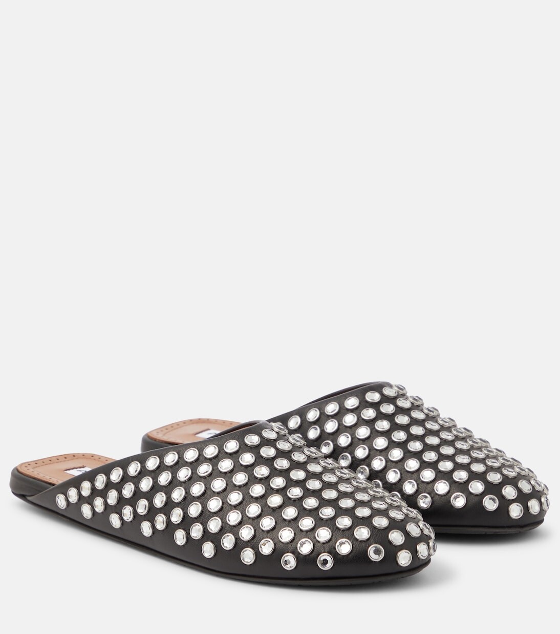 

Кожаные мюли с кристаллами Alaïa, черный
