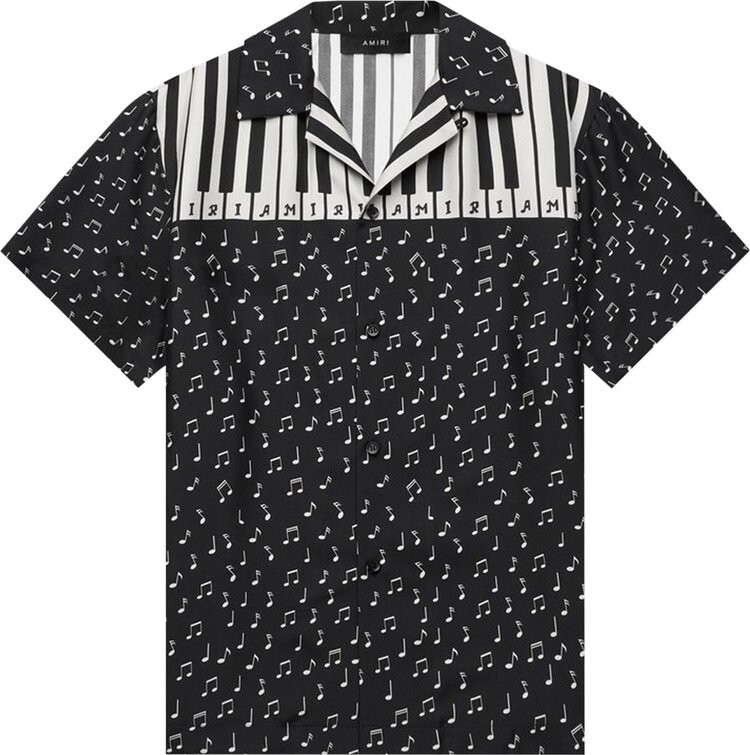 

Рубашка Amiri Music Notes Silk Twill Bowling Shirt 'Black', черный