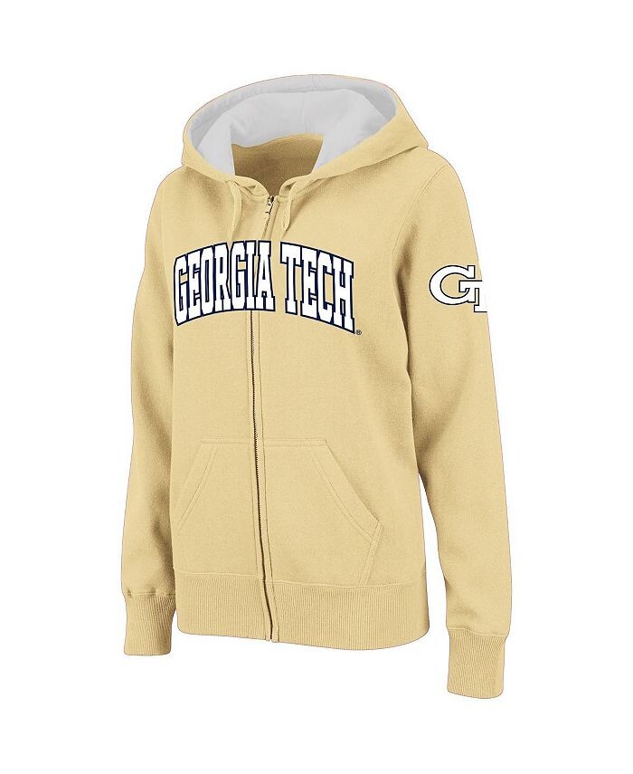 

Женские желтые куртки Stadium Athletic Gold Georgia Tech, толстовка с капюшоном и молнией во всю длину с арочным названием Colosseum, золото