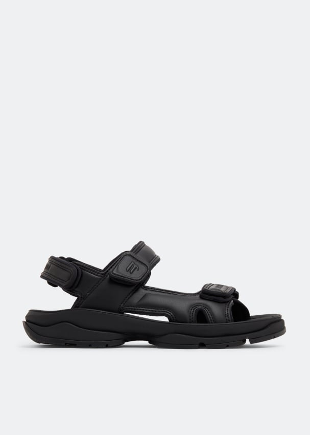 Сандалии BALENCIAGA Tourist sandals, черный цена и фото