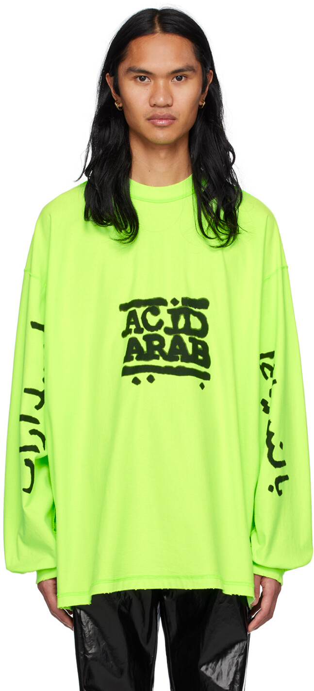 

Зеленая футболка с длинным рукавом Acid Arab Edition Balenciaga