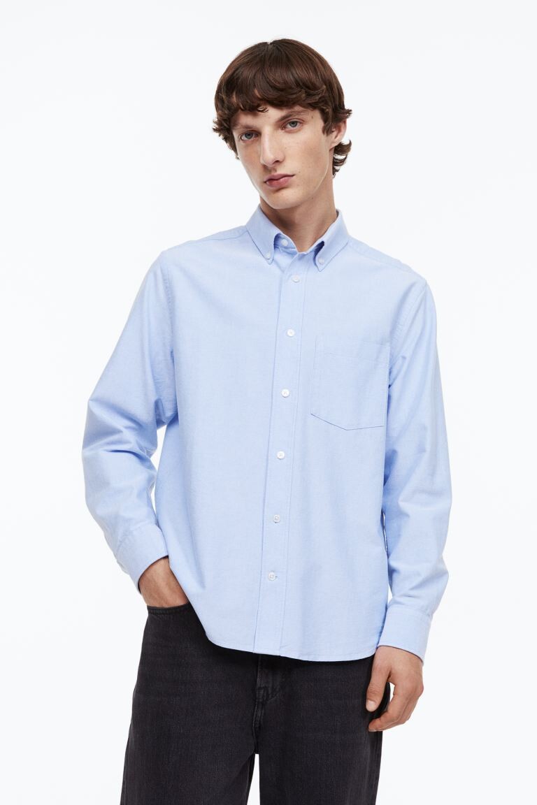 

Основы № 4: РУБАШКА OXFORD H&M, светло-синий