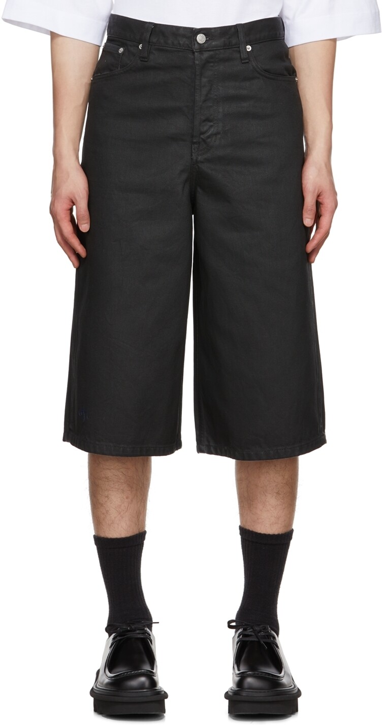

Черные джинсовые шорты с пятью карманами Dries Van Noten
