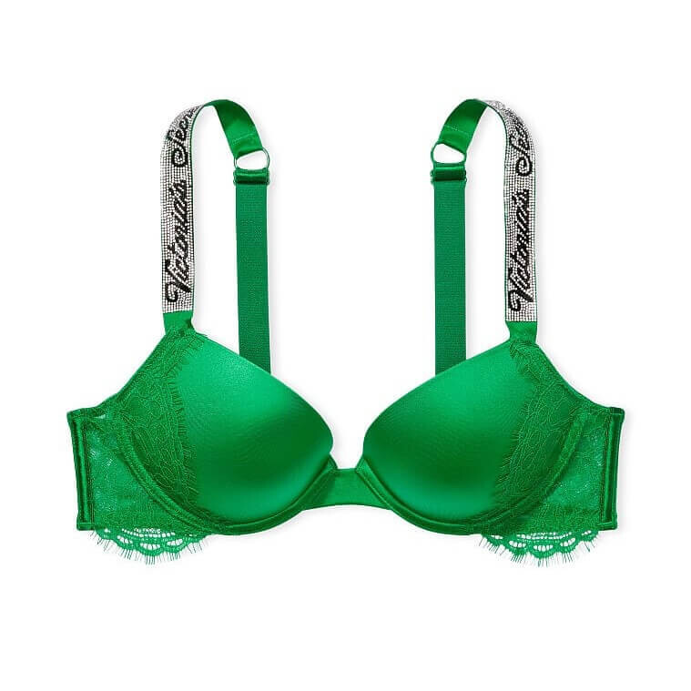 

Бюстгальтер Victoria's Secret Very Sexy Shine Strap Lace Push-Up, зеленый