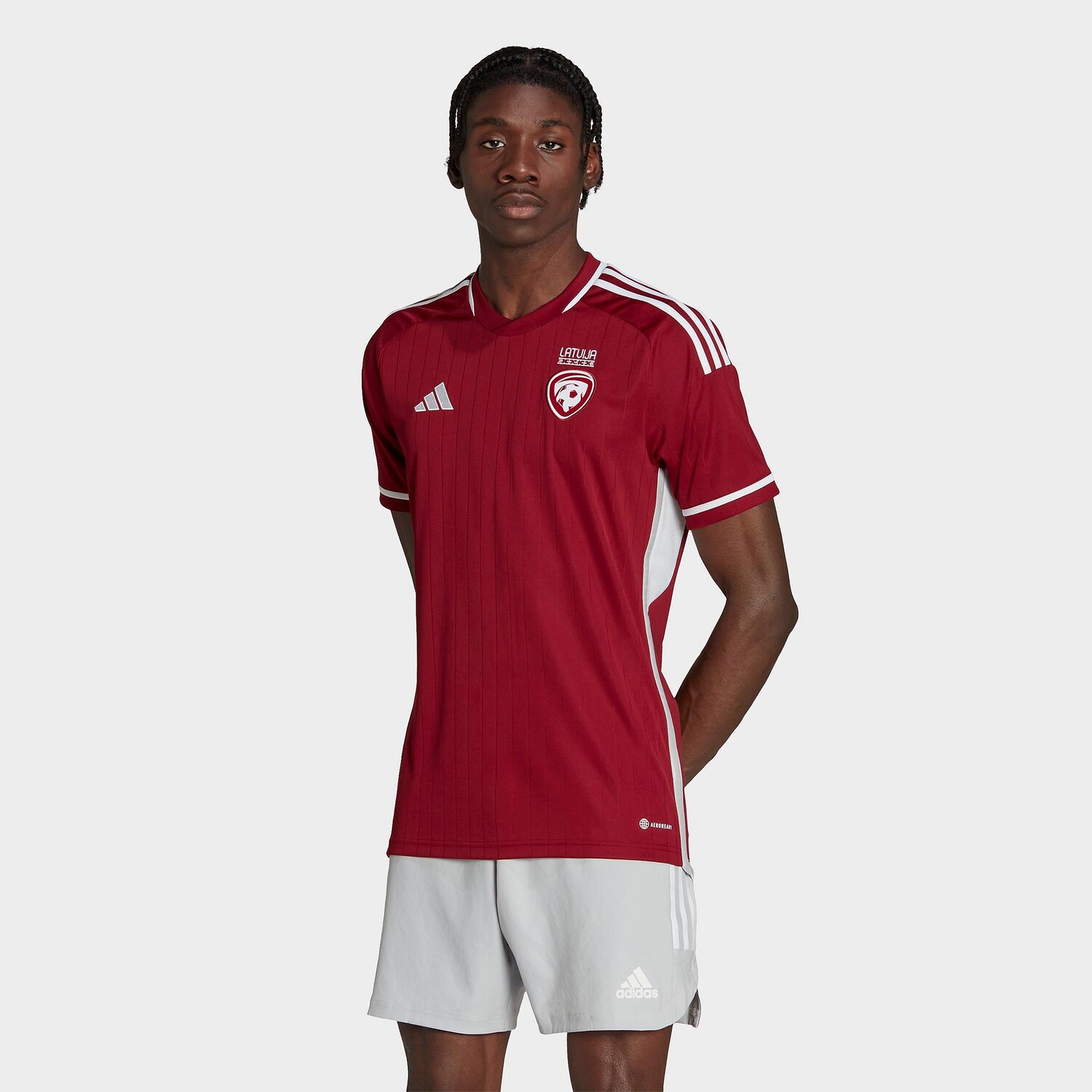 

Мужская футбольная майка Adidas Latvia 22 Home Soccer, красный