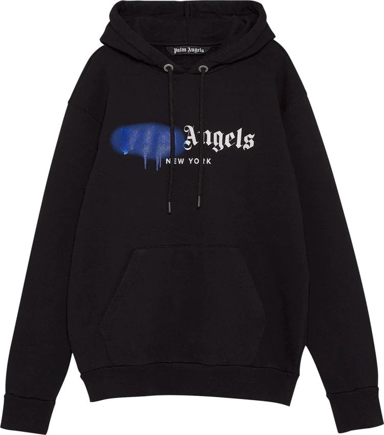 Худи Palm Angels NY Sprayed Hoodie 'Black/Blue', черный - фото