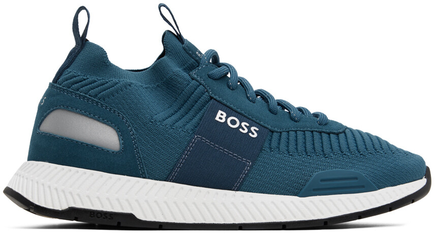 

Синие кроссовки-носки BOSS