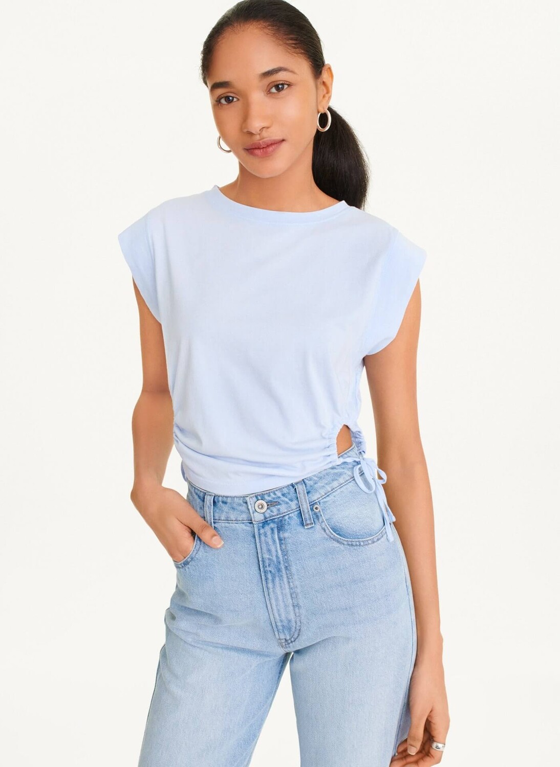 

Футболка DKNY Short Sleeve Side Cut, голубой, Синий
