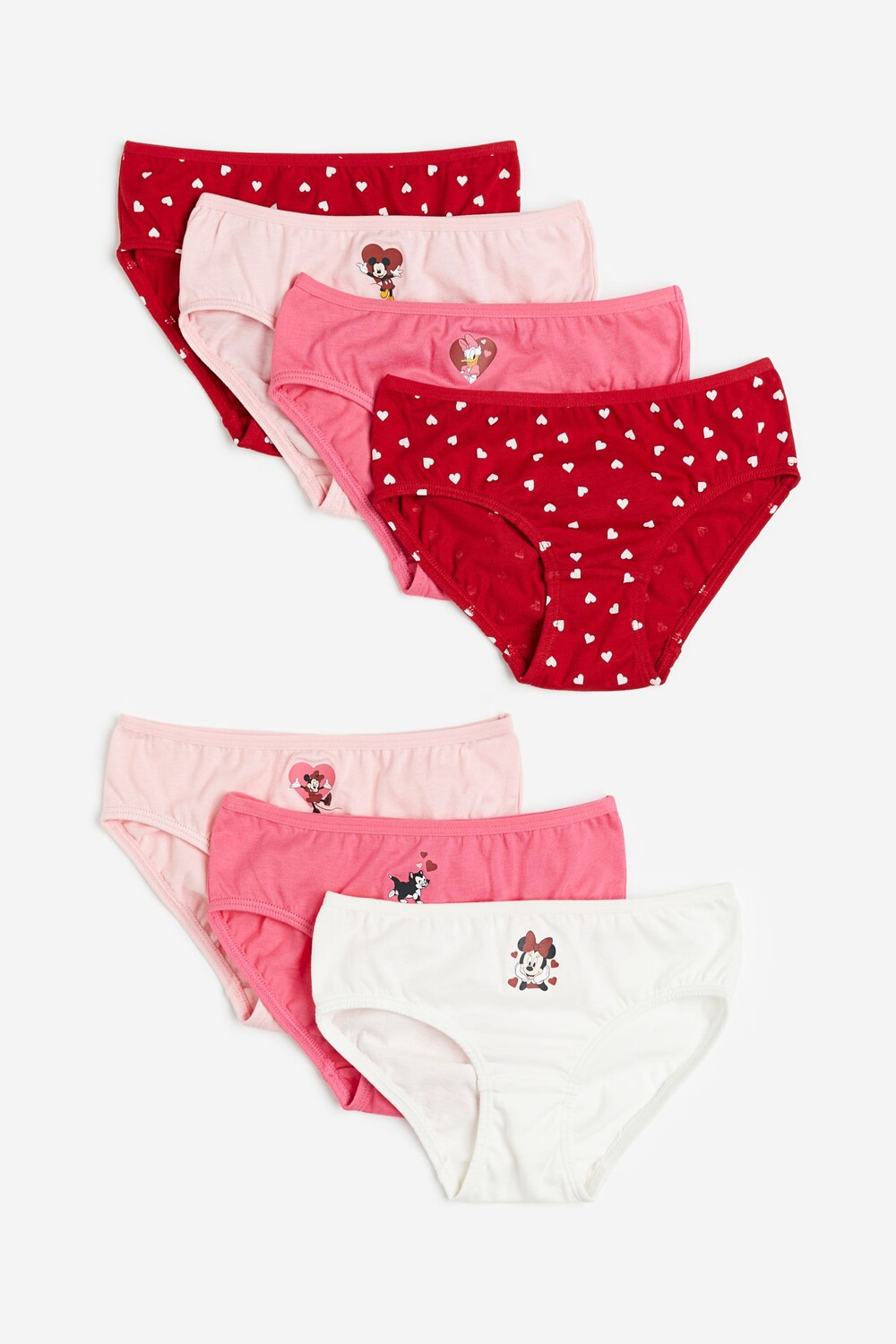 

Набор трусов H&M Disney Minnie Mouse Cotton Briefs, 7 предметов, красный/розовый