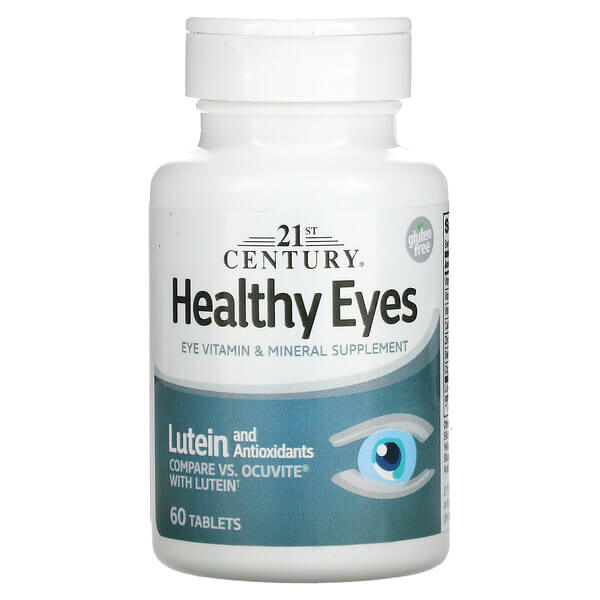 Добавка для здоровья глаз, лютеин и антиоксиданты, 60 таблеток, 21st Century ocuvite добавка для зрения с витаминами и микроэлементами лютеин и антиоксиданты 60 таблеток