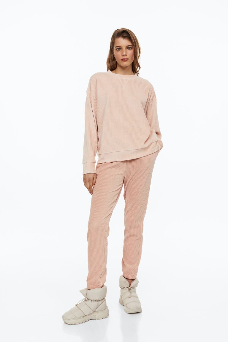 

Велюровый топ в рубчик H&M, пудрово-розовый