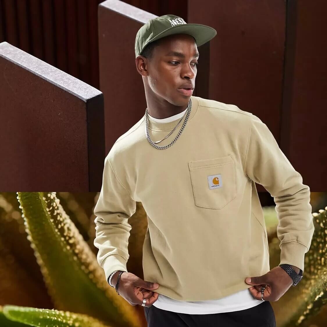 

Свитшот Carhartt WIP Pocket, бежевый
