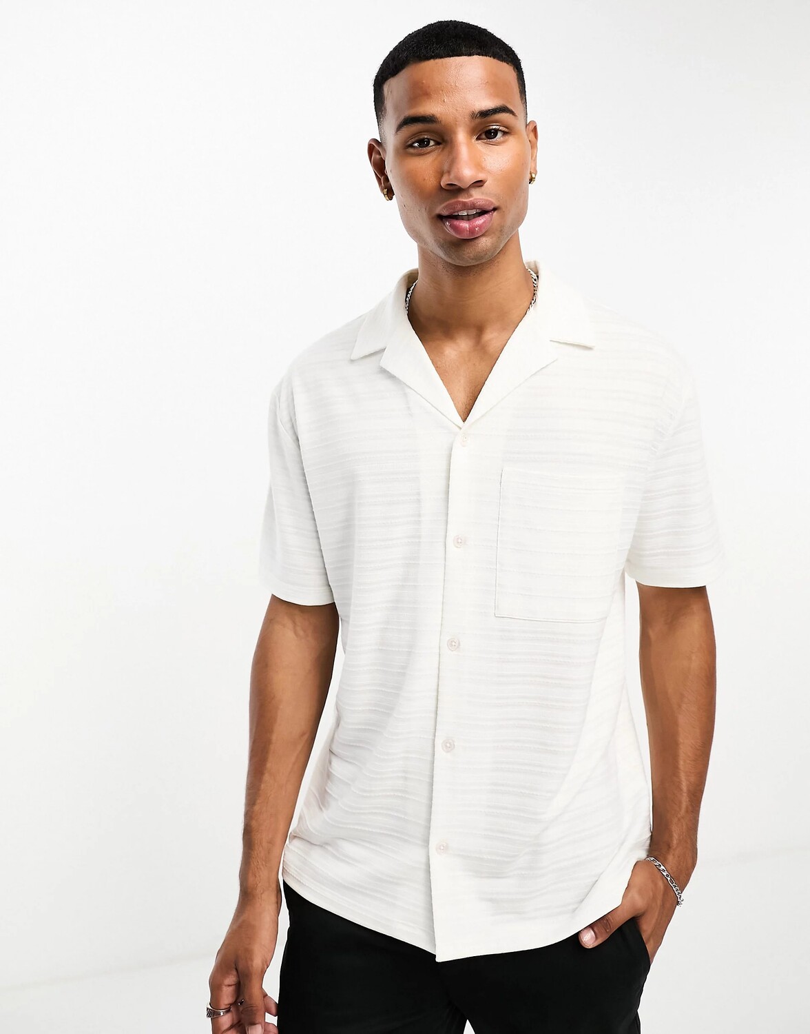 

Футболка Asos Design Relaxed Fit Textured Jersey, белый