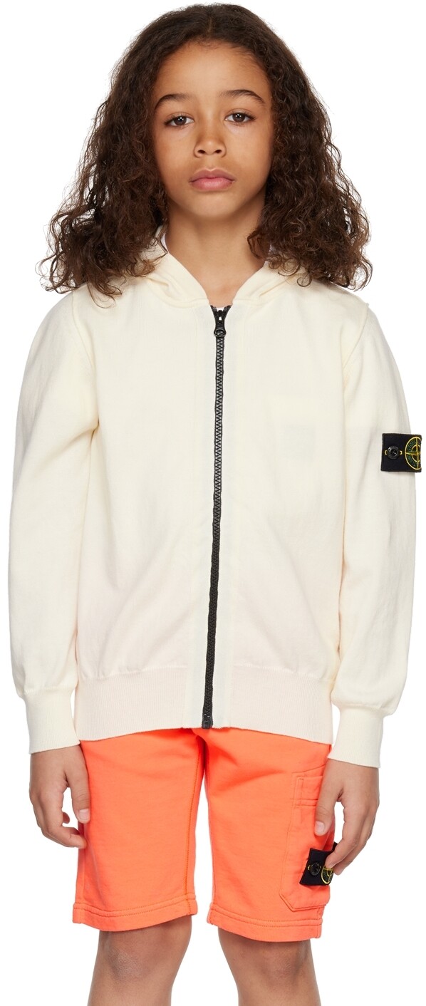 

Детская толстовка с капюшоном на молнии Off-White Stone Island Junior