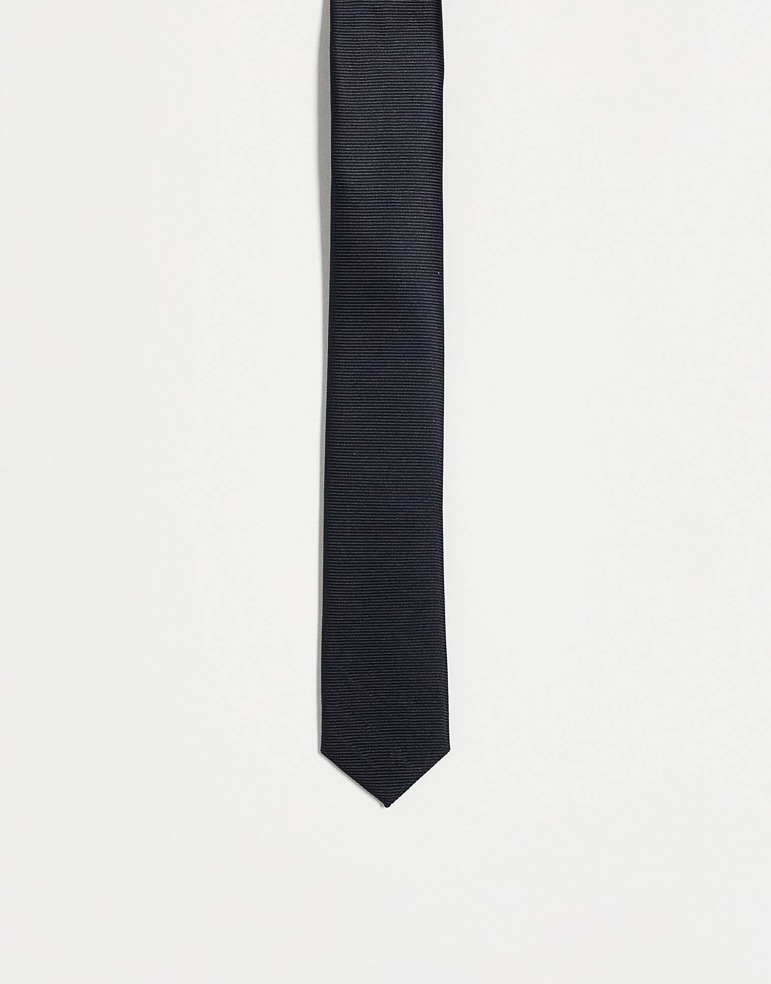 Черный узкий атласный галстук ASOS DESIGN узкий черный атласный пиджак asos