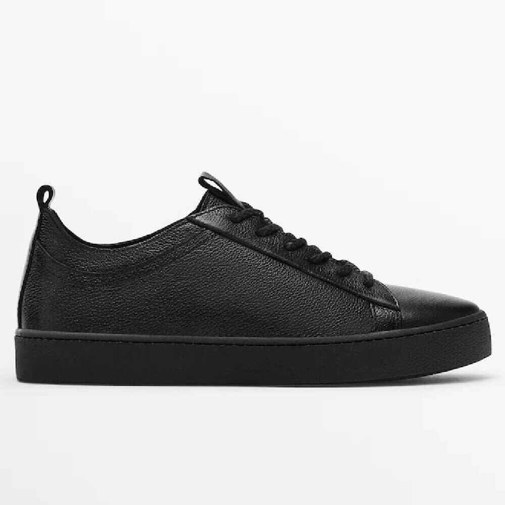 

Кеды Massimo Dutti Monochrome Floater Leather, черный