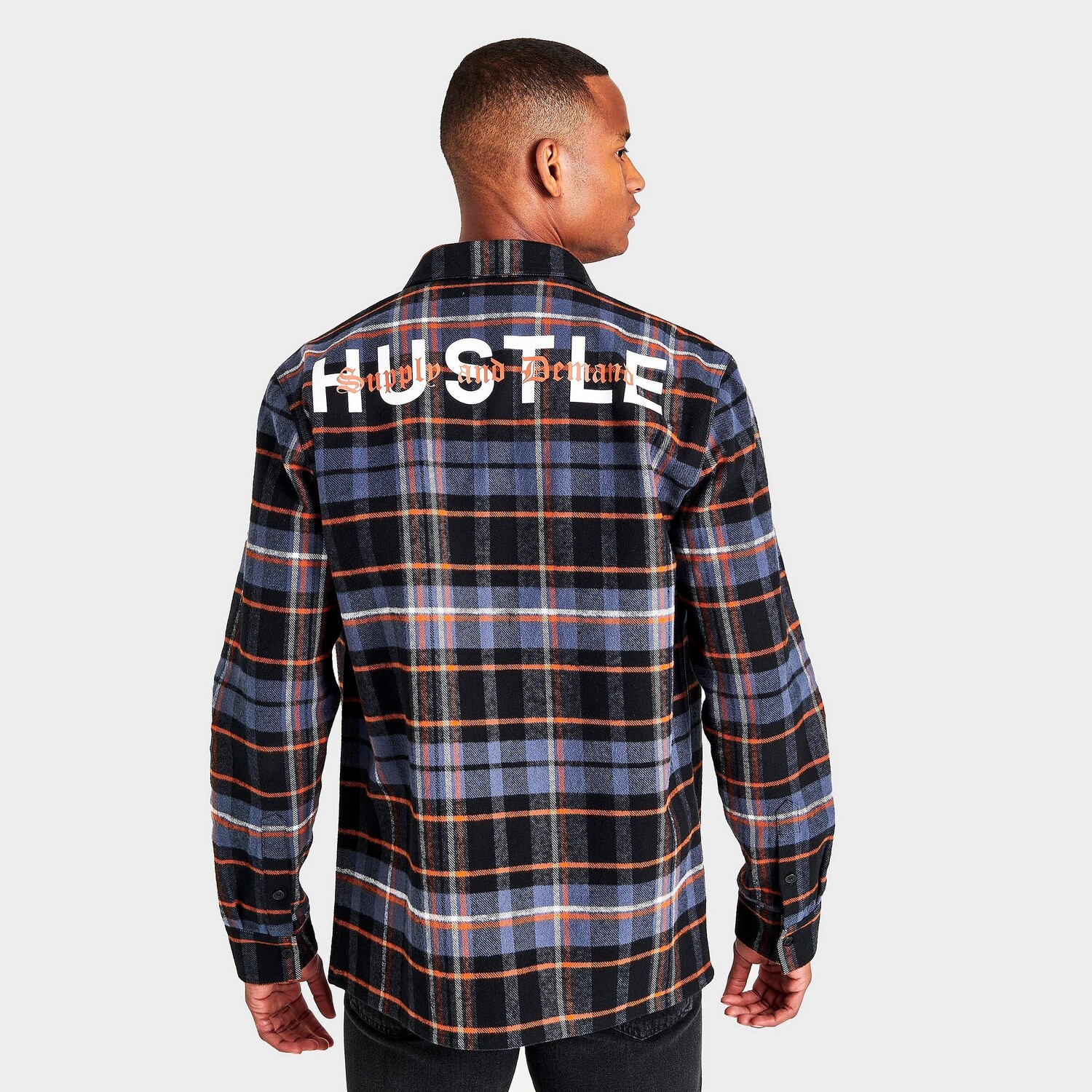

Мужская клетчатая рубашка Hustle с предложением и спросом Supply And Demand, синий