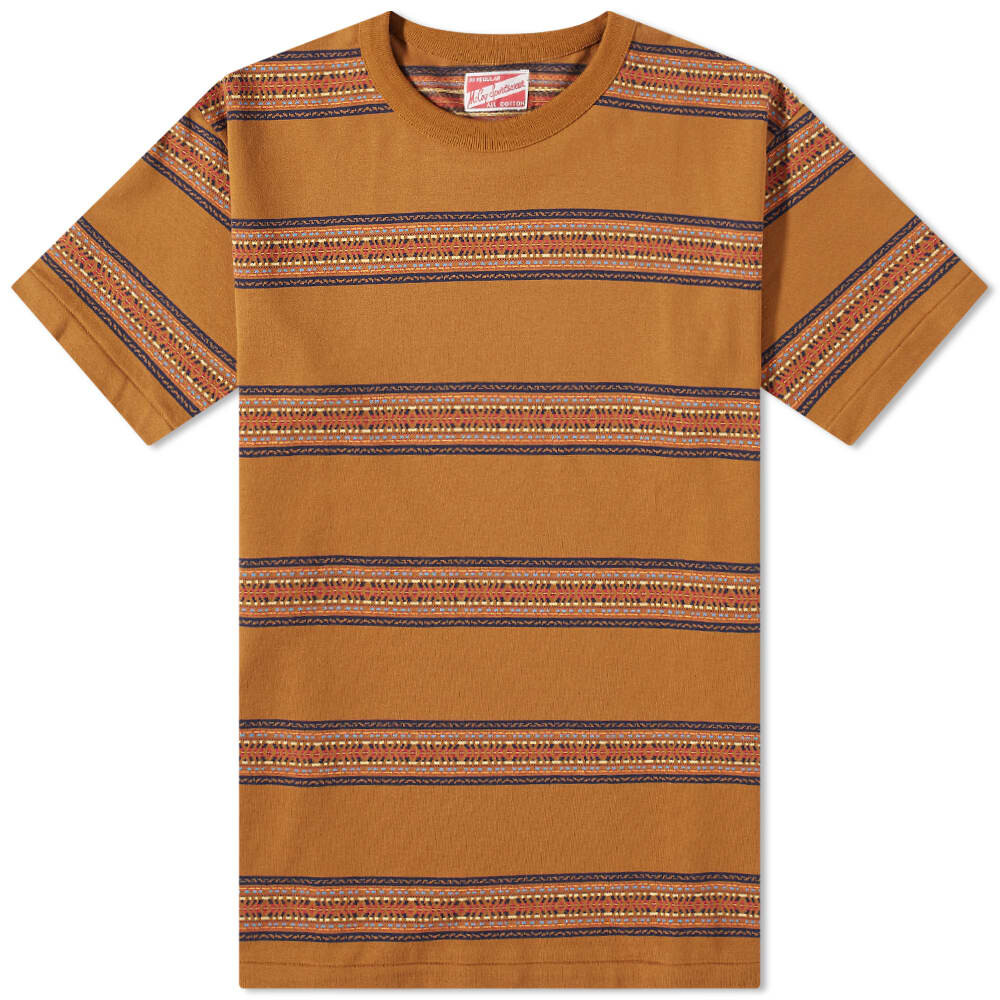 

Футболка The Real McCoys Joe McCoy Jacquard Stripe Tee, Коричневый