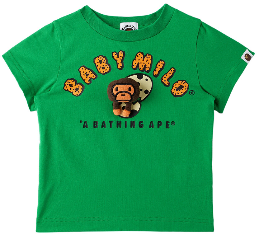 

Детская зеленая плюшевая футболка Baby Milo BAPE