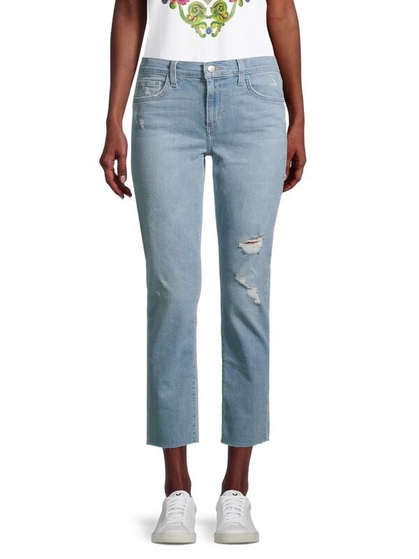 

Укороченные прямые джинсы Joe's Jeans со средней посадкой Lara, голубой