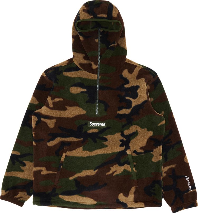 Пуловер Supreme x Polartec Facemask Half Zip Pullover 'Woodland Camo', разноцветный пуловер supreme x polartec half zip pullover natural кремовый