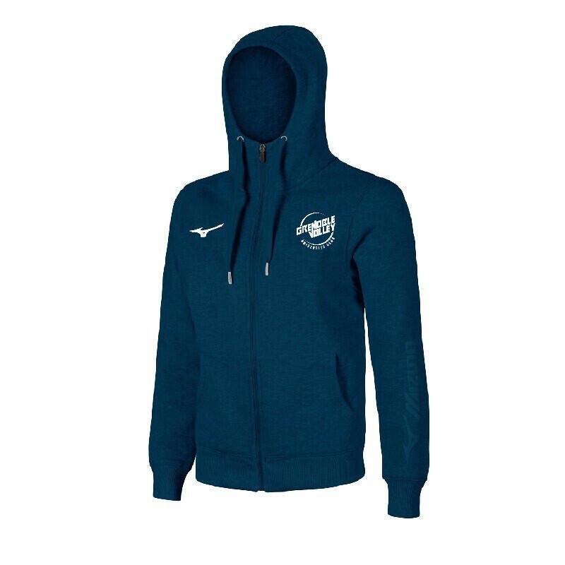 

Толстовка женская Mizuno Fullzip Crew, синий/темно-синий/темно-синий