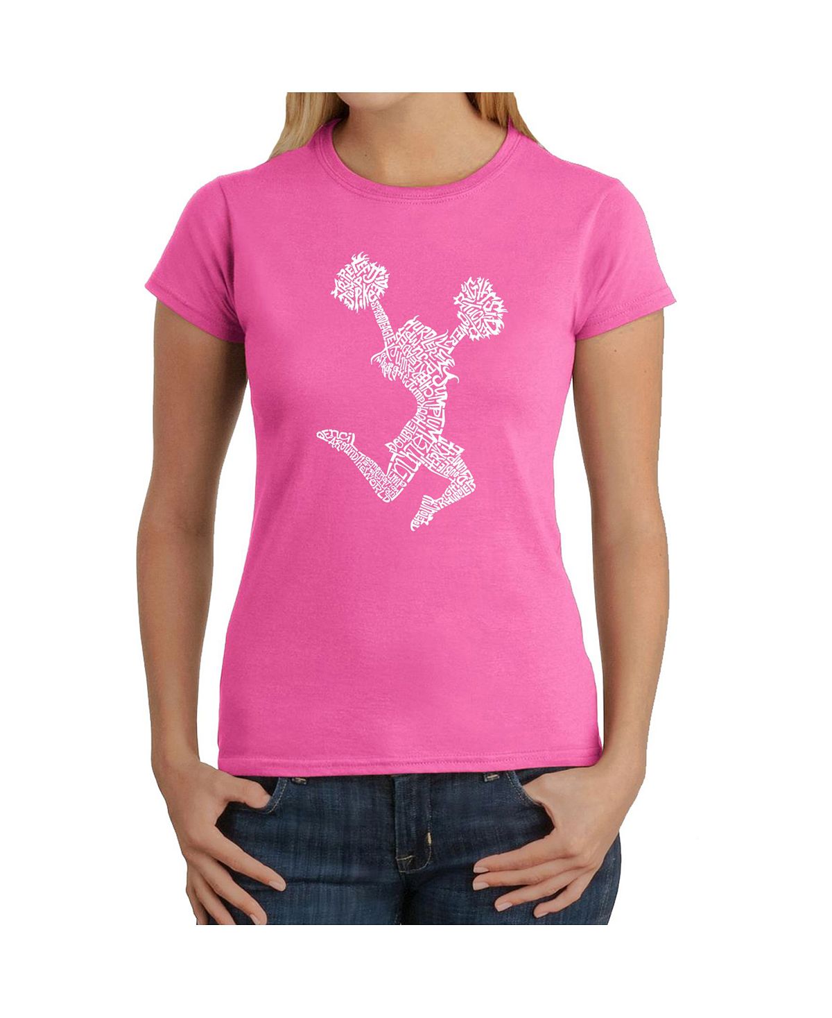 Женская футболка word art - развеселить LA Pop Art, розовый