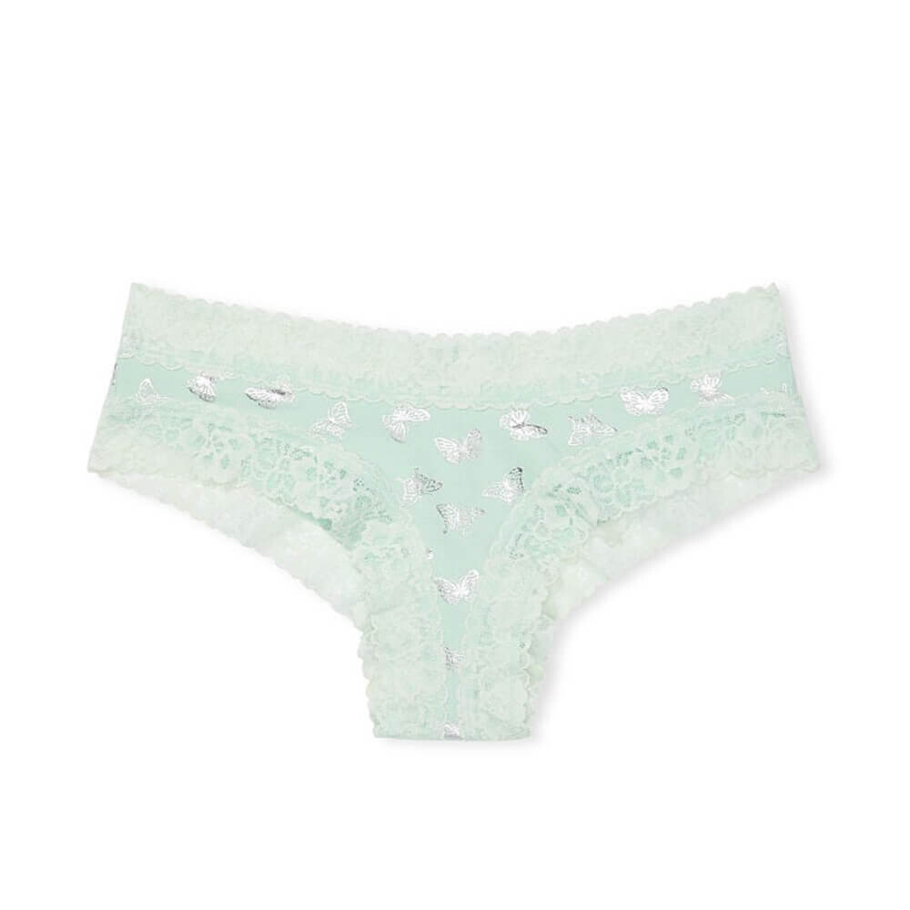 

Трусы Victoria`s Secret Lace Waist Cotton Cheeky, мятный