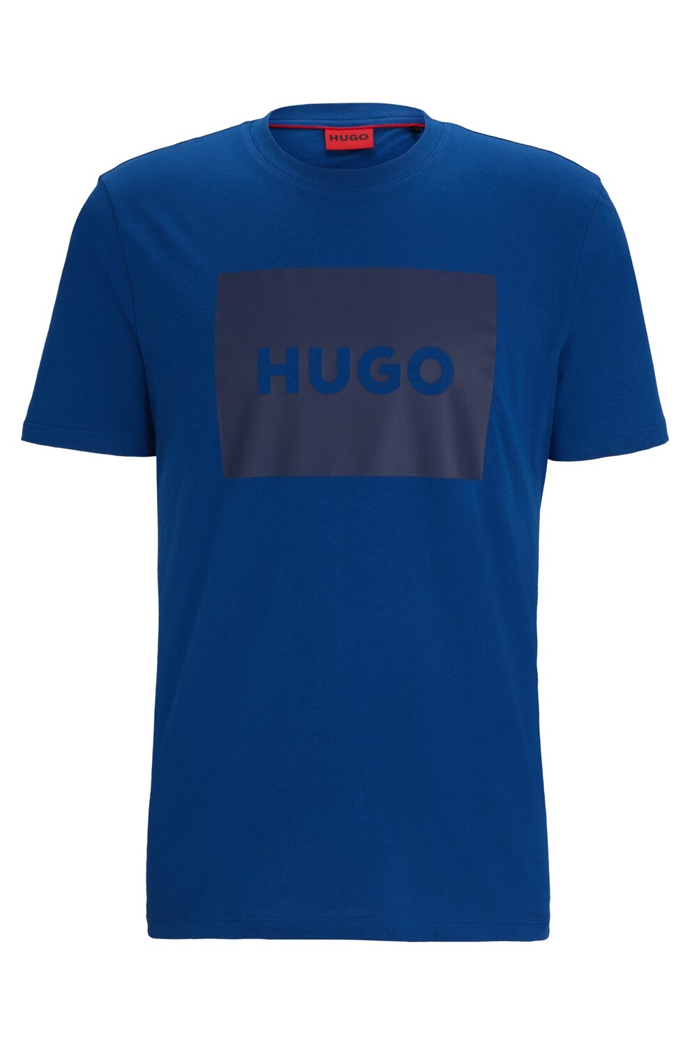 

Футболка Hugo Crew-neck In Cotton Jersey With Box Logo, тёмно-синий
