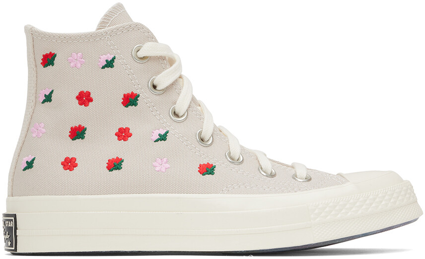

Серо-коричневые кроссовки Chuck 70 с цветочным принтом Converse, Коричневый