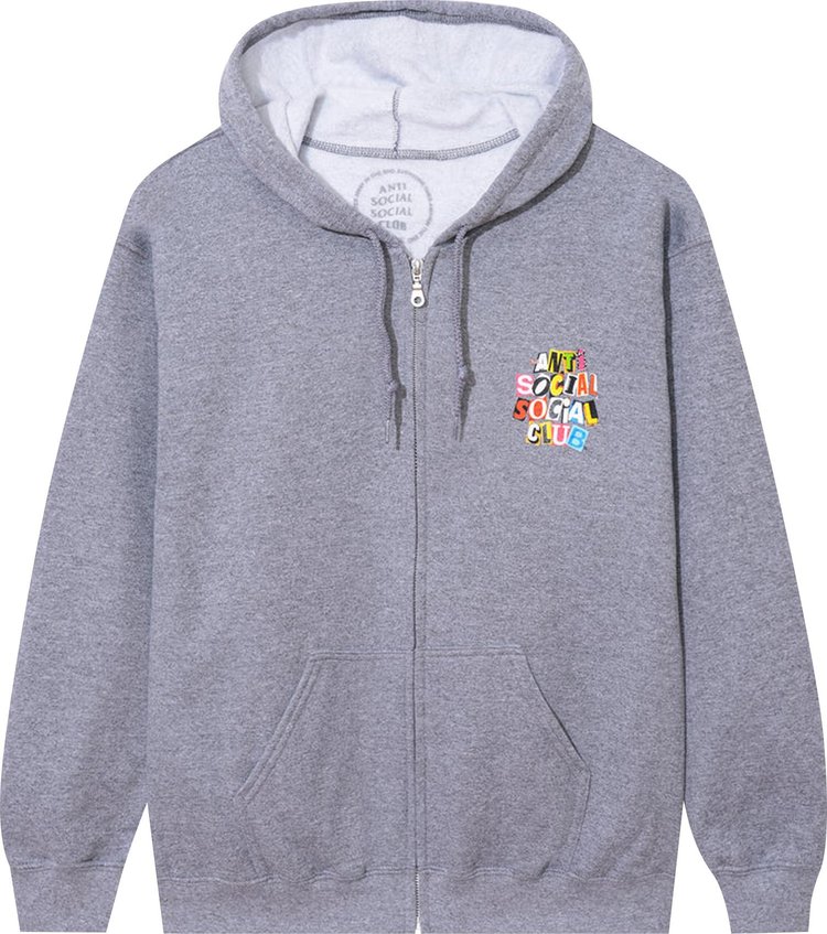 Худи Anti Social Social Club Torn Pages Of Our Story Zip Hoodie 'Heather Grey', серый - фото