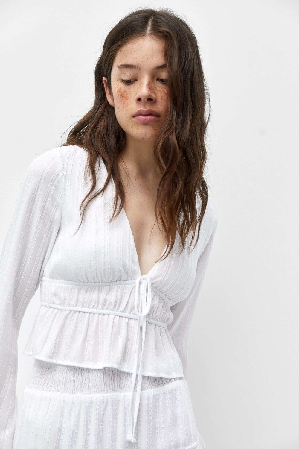 

Блуза Pull&Bear Elasticated Waist, белый