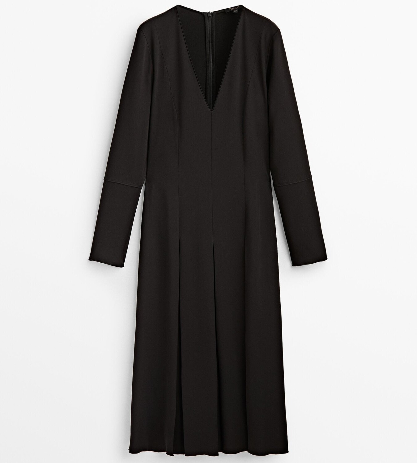 

Платье Massimo Dutti Crepe Box Pleat Midi, черный