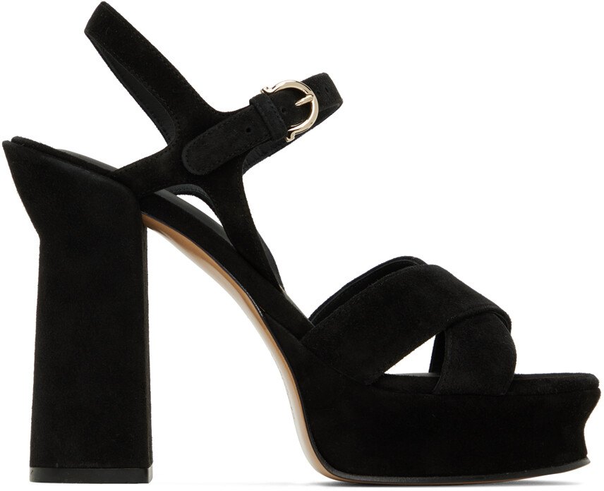 

Черные босоножки на каблуке Sonya Ferragamo