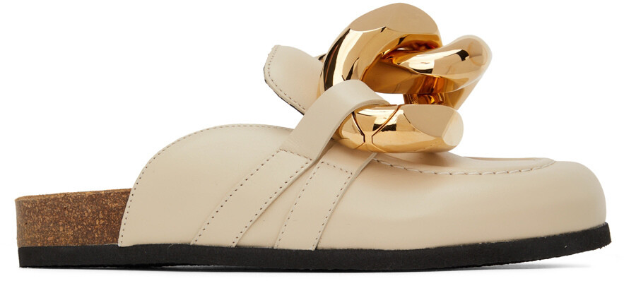 

Эксклюзивные бежевые лоферы с цепочкой SSENSE JW Anderson, Бежевый