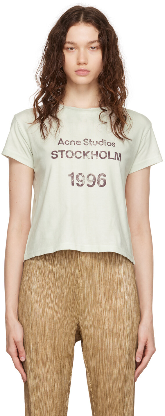 

Зеленая укороченная футболка Acne Studios