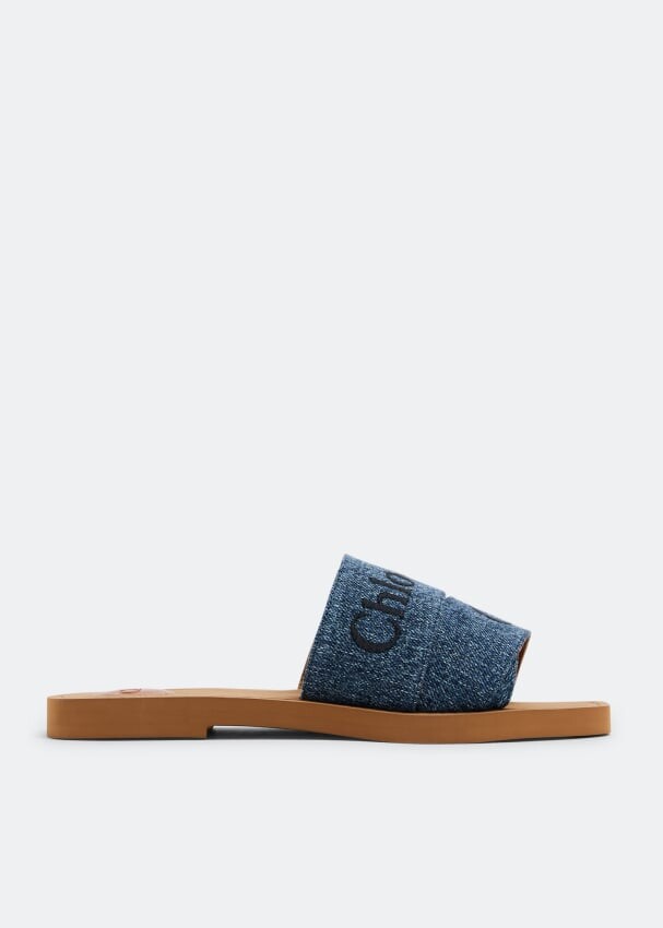 

Сандалии CHLOÉ Woody flat sandals, синий
