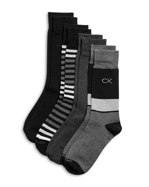 

Носки для экипажа из смеси хлопка, упаковка из 4 шт. Calvin Klein, цвет Black
