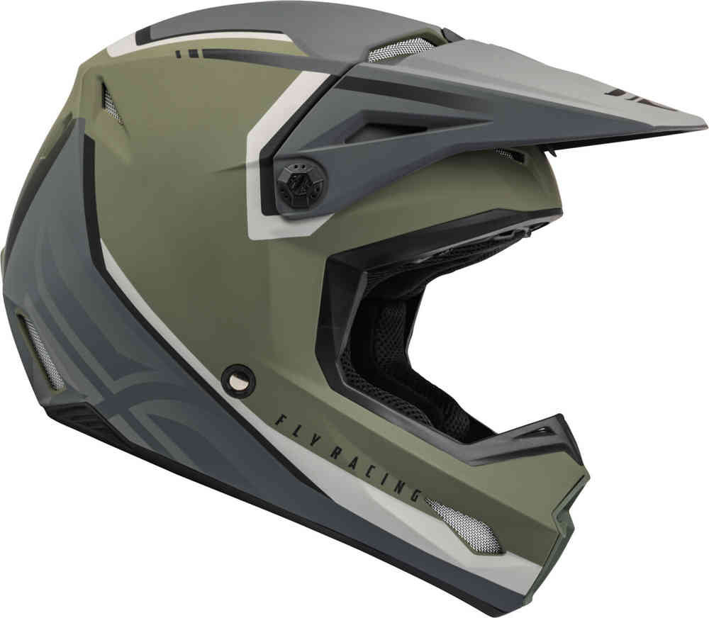 Шлем для мотокросса Fly Racing Kinetic Vision FLY Racing, серый/зеленый
