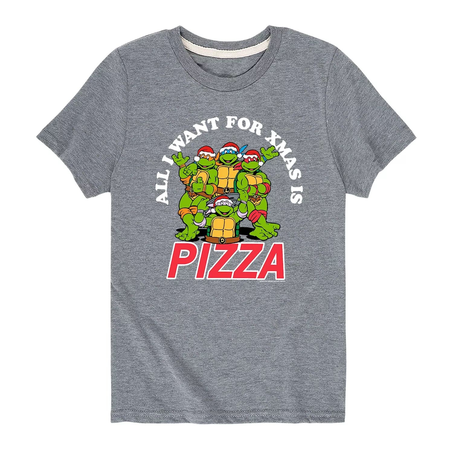 

Рождественская футболка TMNT Pizza для мальчиков 8–20 лет с рисунком Licensed Character
