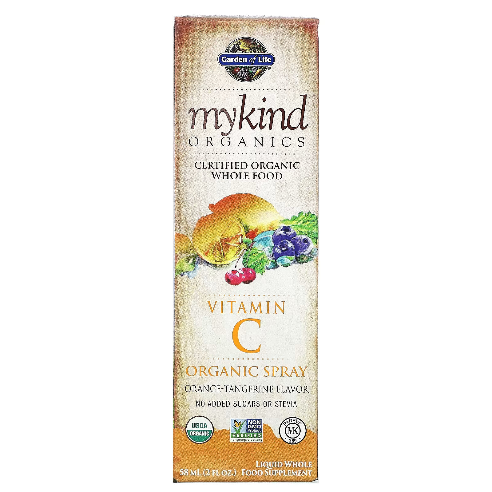 Garden of Life, MyKind Organics, спрей с органическим витамином C, вкус  апельсина и мандарина, 58 мл (2 жидкие унции) – заказать с доставкой из-за  рубежа через онлайн-сервис «CDEK.Shopping»