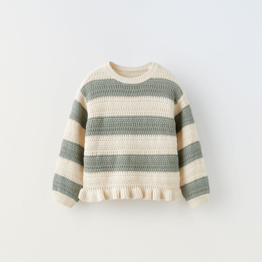 

Свитер для девочки Zara Striped Knit, светло-зеленый